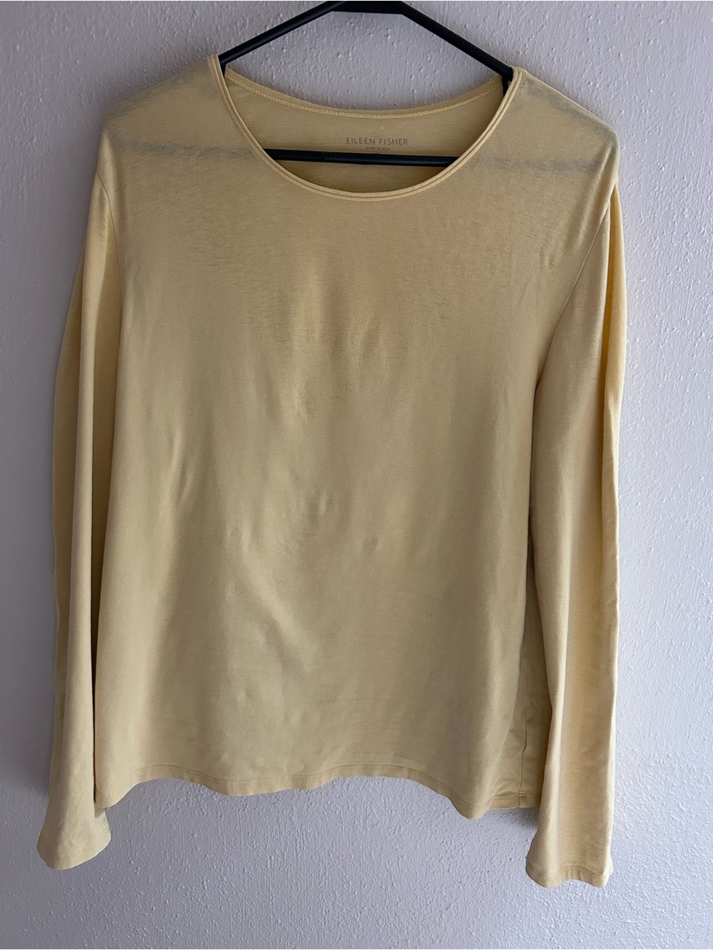 Eileen Fisher Butter Yellow Long Sleeve Crewneck